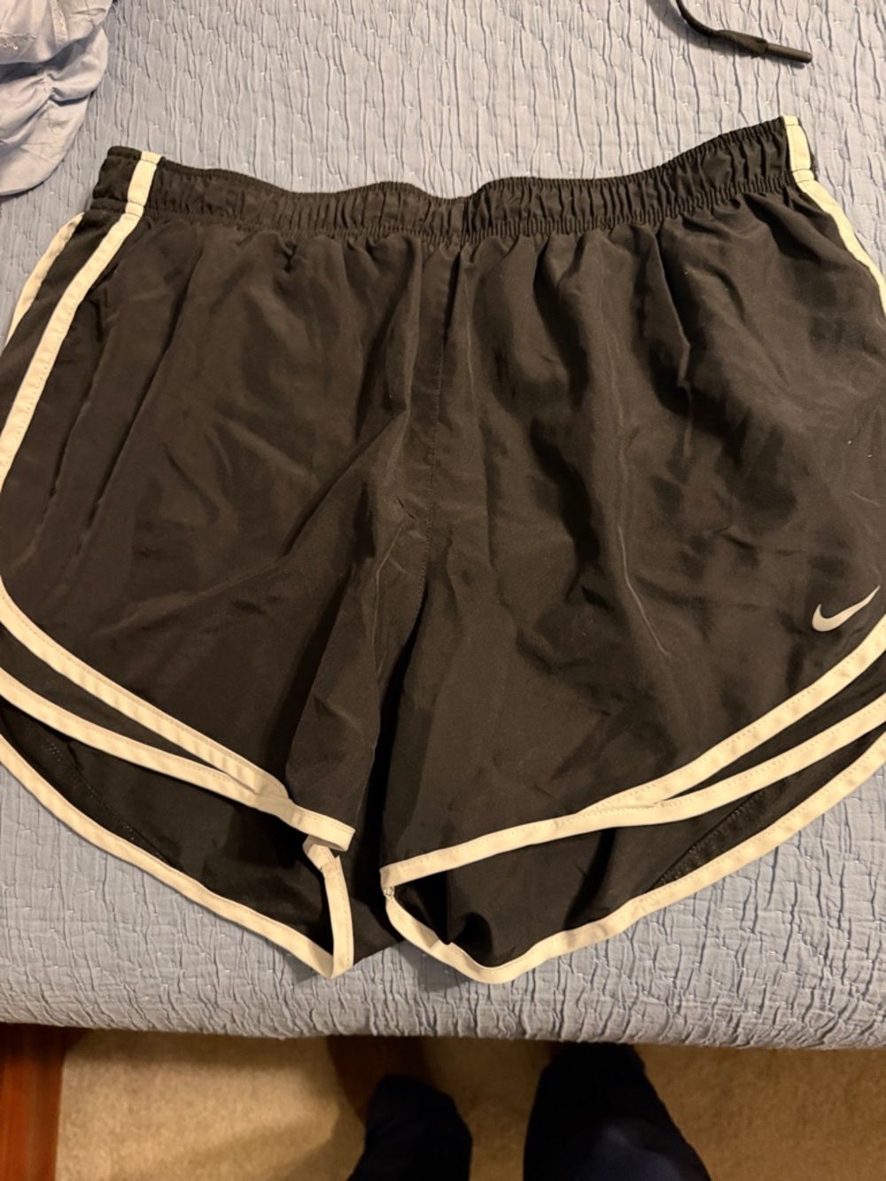 Nike Black Running Shorts with White Piping